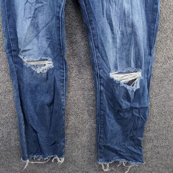 True Religion Women's Starr High Rise Cropped Straight Jeans Blue 27 Distressed - Picture 4 of 11